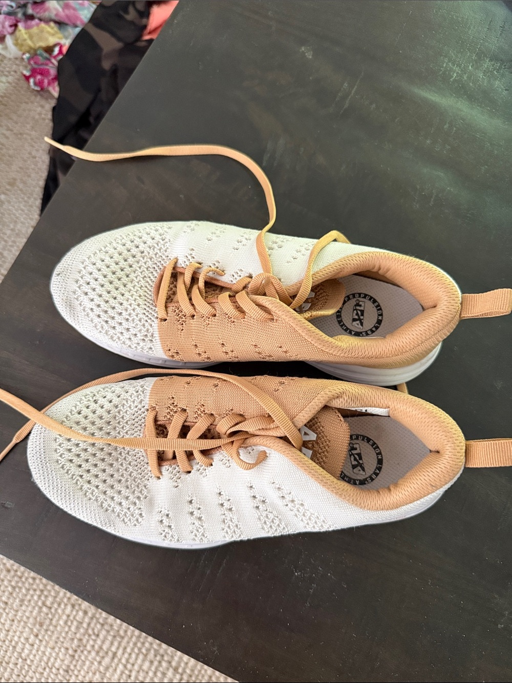 APL Women's Knit Running Sneakers - White & Tan